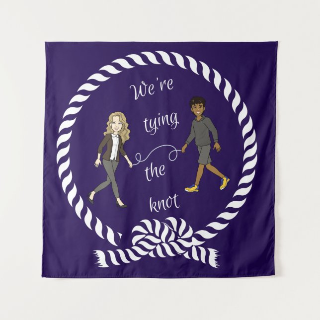 We're Tying The Knot Nautical Coloured Anime    Tapestry (Front)