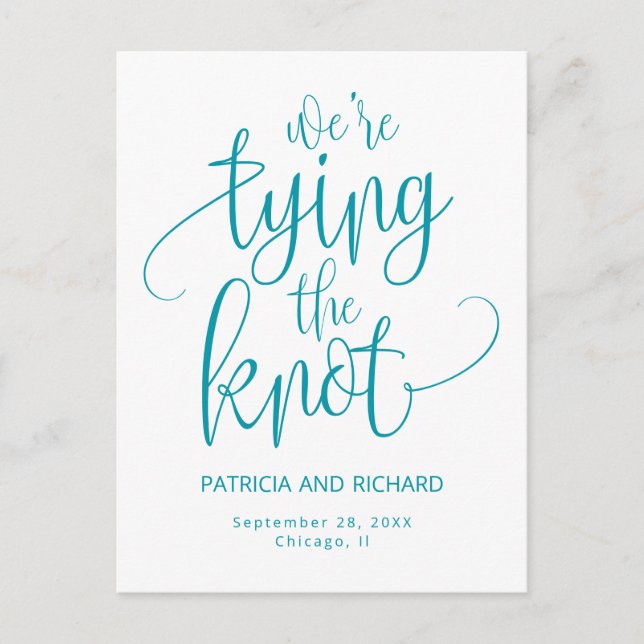 We're Tying The Knot Save The  Date Non Photo Postcard (Front)