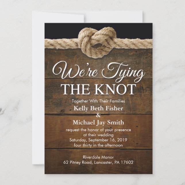 We're Tying The Knot Wedding Invitation (Front)