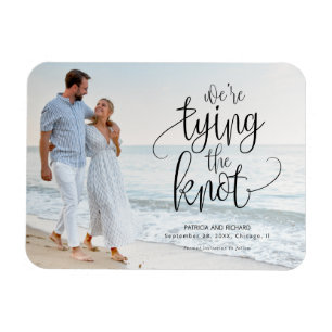 We're Tying The Knot Wedding Save The  Date Photo Magnet