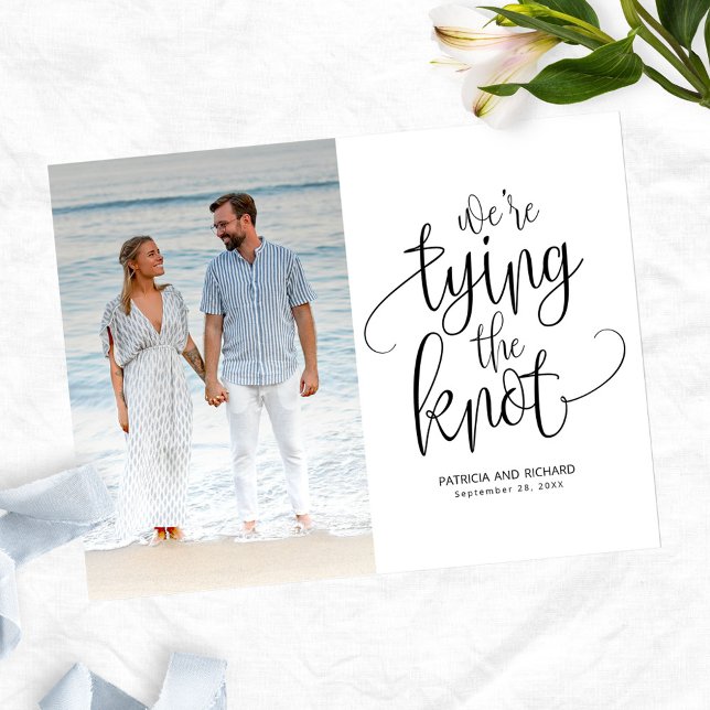We're Tying The Knot Wedding Save The  Date Photo Postcard (Creator Uploaded)