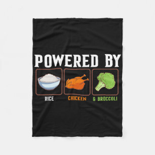 Wered By Rice Chicken And Broccoli Funny New Year  Fleece Blanket