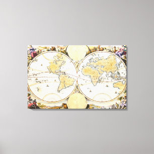 Werelt Caert, engraved by Daniel Stoopendaal Canvas Print