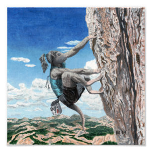 Wererat Girl Free Climbing Fantasy Art Photo Print