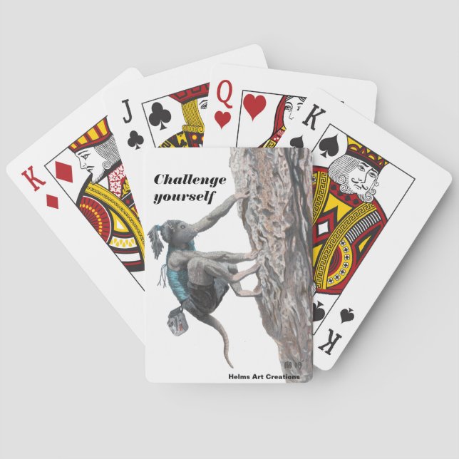 Wererat Girl Rock Climbing Challenge Playing Cards (Back)