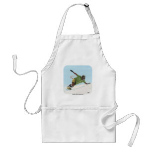 Wererat Snowboarder Fantasy Art Apron