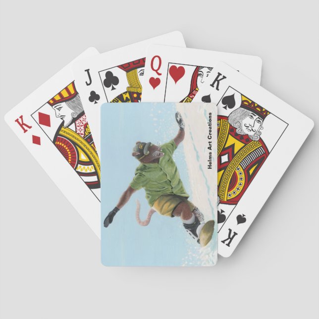 Wererat Snowboarder Fantasy Art Playing Cards (Back)
