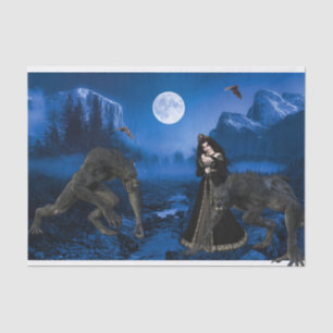 Werewolf and Vampire Halloween Scary Tissue Paper