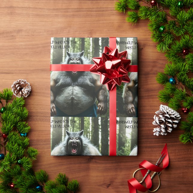 Werewolf Ate The Village glossy wrapping paper (Holiday Gift)