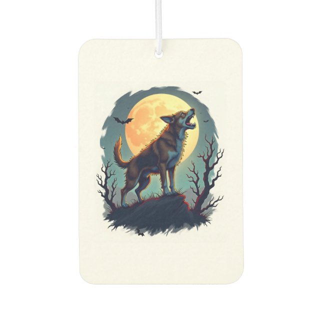 Werewolf Beagle Howl Car Air Freshener (Front)