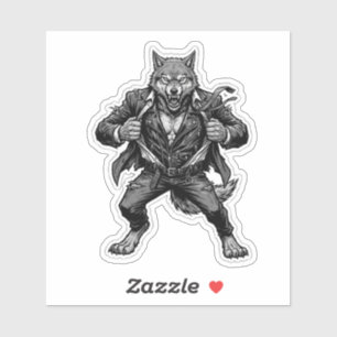 Werewolf Biker Decal — Wild Motorcycle Vinyl Stick