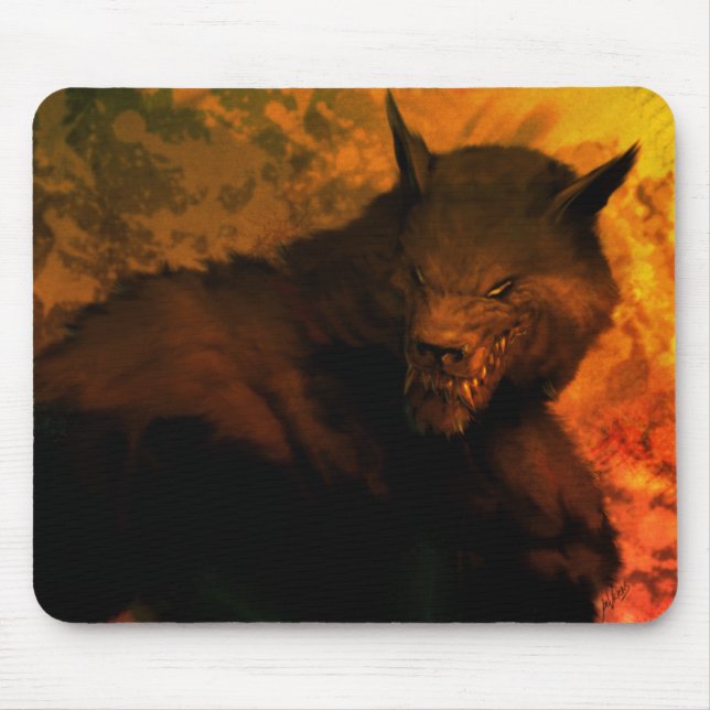 Werewolf bust mouse pad (Front)