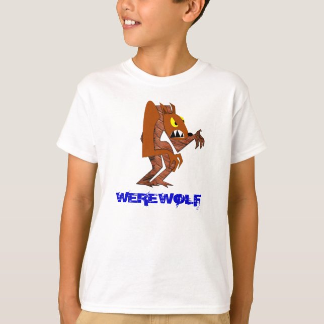 Werewolf Cartoon Design T Shirt (Front)