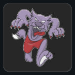 Werewolf cartoon scary werewolves Halloween Gift Square Sticker<br><div class="desc">Beautiful werewolf design which is fun and anxious. Scary werewolf motif for horror fans and Halloween parties. Great outfit for horror Halloween nights with cool motif which makes scary werewolves design as a great wolf cartoon motif</div>