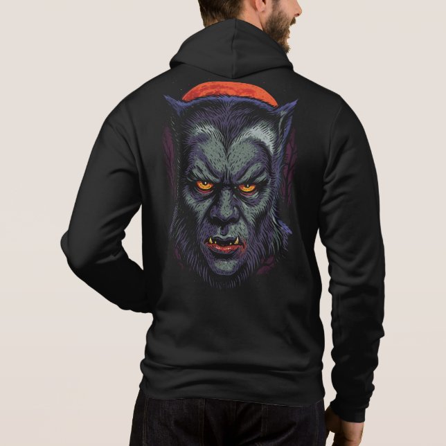 Werewolf Curse Hoodie – Classic Wolfman Horror (Back)