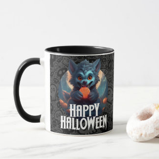 Werewolf Eating Candy Happy Halloween Mug