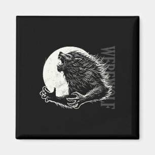 Werewolf Full Moon Creepy Monster Halloween Folklo Magnet