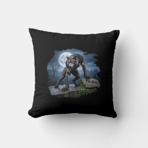 Werewolf Full Moon Throw Pillow – Gothic Horror