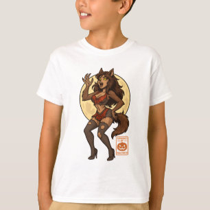Werewolf Girl Cartoon T-Shirt