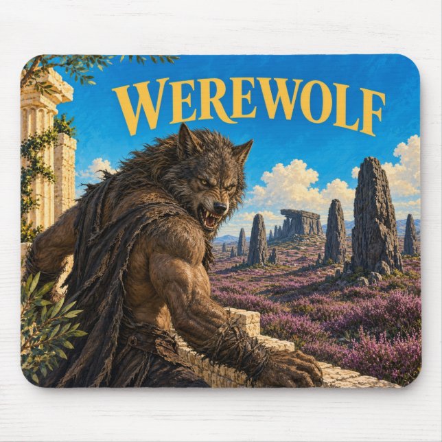 Werewolf, Gothic Fantasy Monster Mouse Pad (Front)