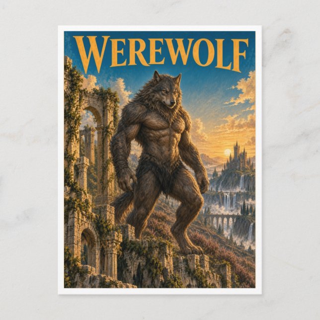 Werewolf, Gothic Fantasy Monster Postcard (Front)