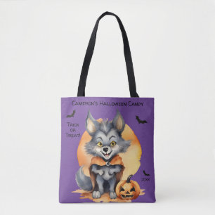 Werewolf Halloween Candy Trick or Treat Tote Bag