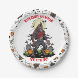 🐺 Werewolf Halloween Paper Plates 🎃💀
