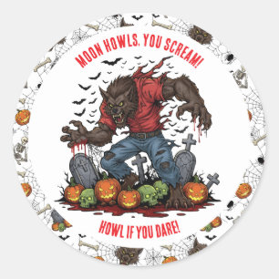 🐺 Werewolf Halloween Stickers & Labels 🎃💀
