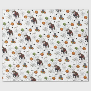 🐺 Werewolf Halloween Wrapping Paper 🎃💀