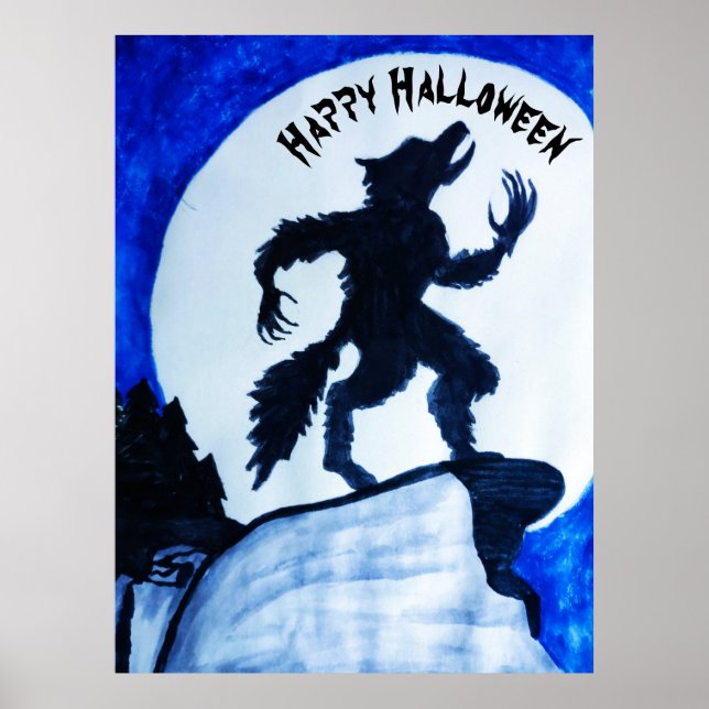 WEREWOLF HAPPY HALLOWEEN POSTER (Front)