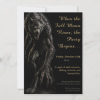 Werewolf Howl Halloween Costume Party Invitation