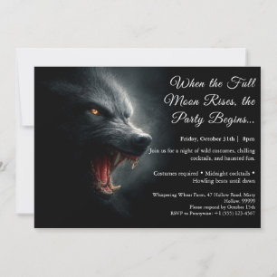 Werewolf Howl Halloween Costume Party Invitation
