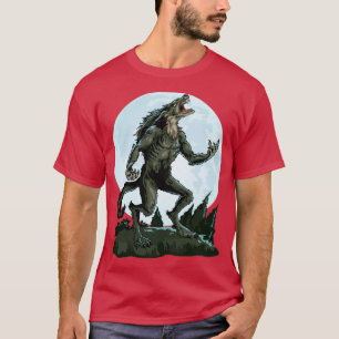 Werewolf Howling At The Moon Creepy Wolf Full Moon T-Shirt