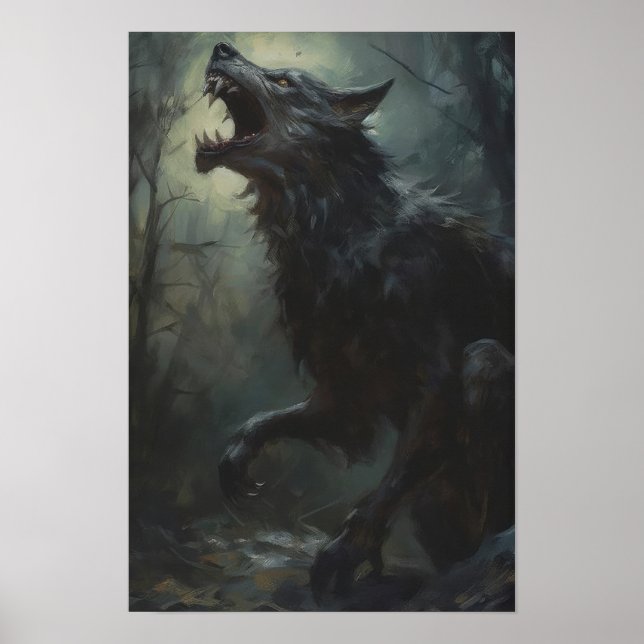 Werewolf In The Night, Art Poster Print (Front)