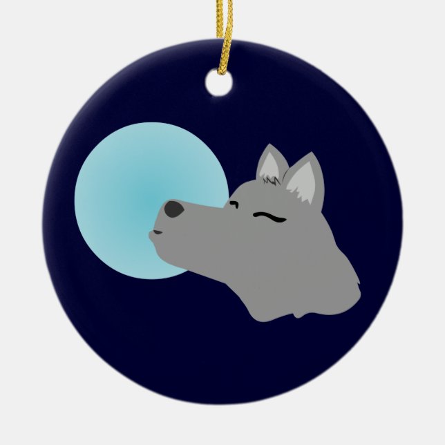 Werewolf Moon Ceramic Tree Decoration (Front)