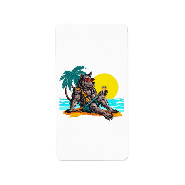 werewolf on vacation label (Front)
