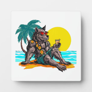 werewolf on vacation plaque