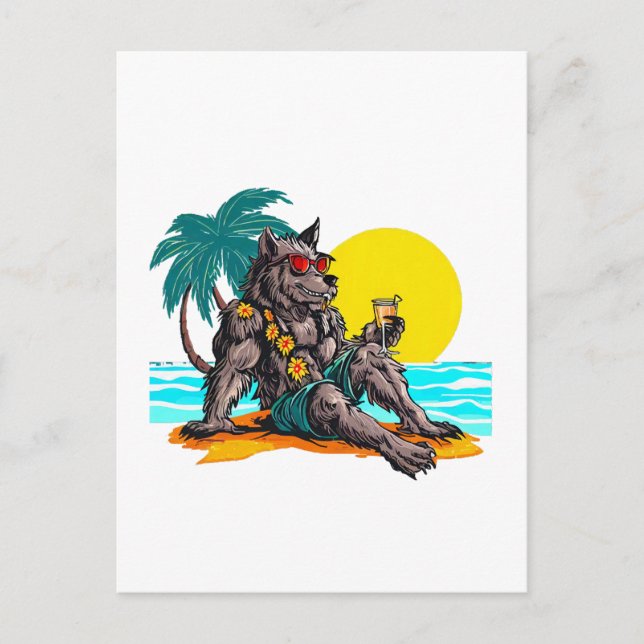 werewolf on vacation postcard (Front)