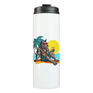 werewolf on vacation thermal tumbler