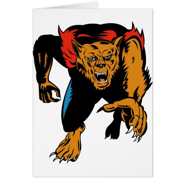 werewolf or wolfman attacking front (Front)