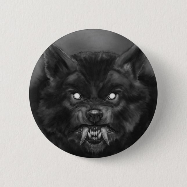 Werewolf Pin/Button 6 Cm Round Badge (Front)