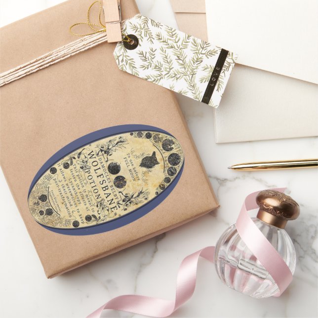 Werewolf potion Wolfsbane  Oval Sticker (Gifting)