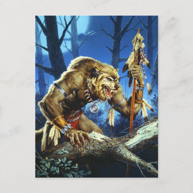 Werewolf Shaman Of The Forrest Postcard (Front)