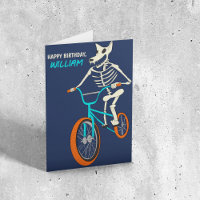 Werewolf Skeleton on a BMX Bike Boys Birthday