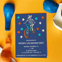 Werewolf Skeleton on a BMX Bike Boys Birthday