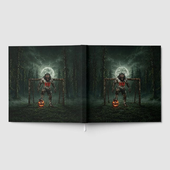 Werewolf Soccer Player Halloween Horror Art Guest Book (Full)