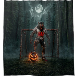 Werewolf Soccer Player Halloween Horror Art Shower Curtain