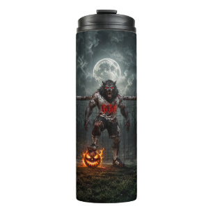 Werewolf Soccer Player Halloween Horror Art Thermal Tumbler