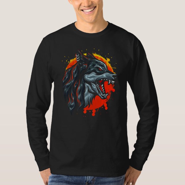Werewolf Sunset For Wolves Fans T-Shirt (Front)