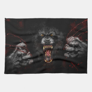 Werewolf Tearing Out Your Heart Tea Towel